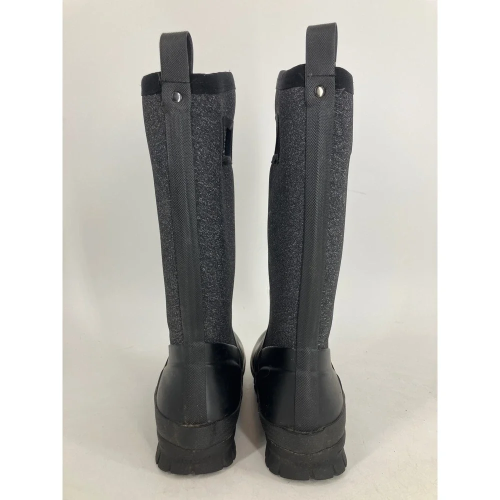 Bogs Crandall Tall Boots Womens 6 Black Charcoal Excellent Waterproof Insulated